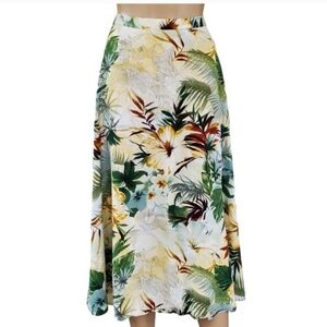Dreamy Summer Retro Style Tropical XL Petite Midi Skirt